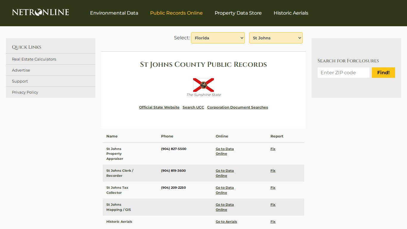 St Johns County Public Records - NETROnline.com