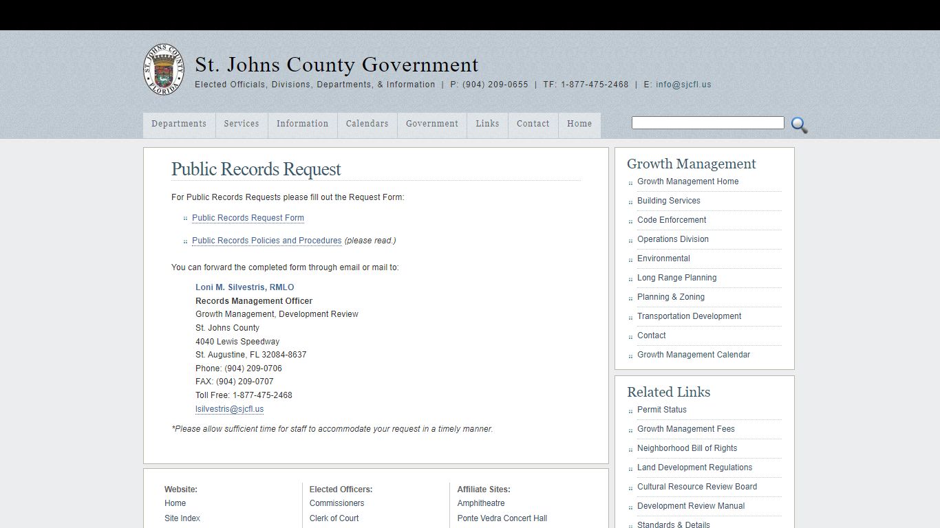 Public Records Request - County Seal Click to return to the